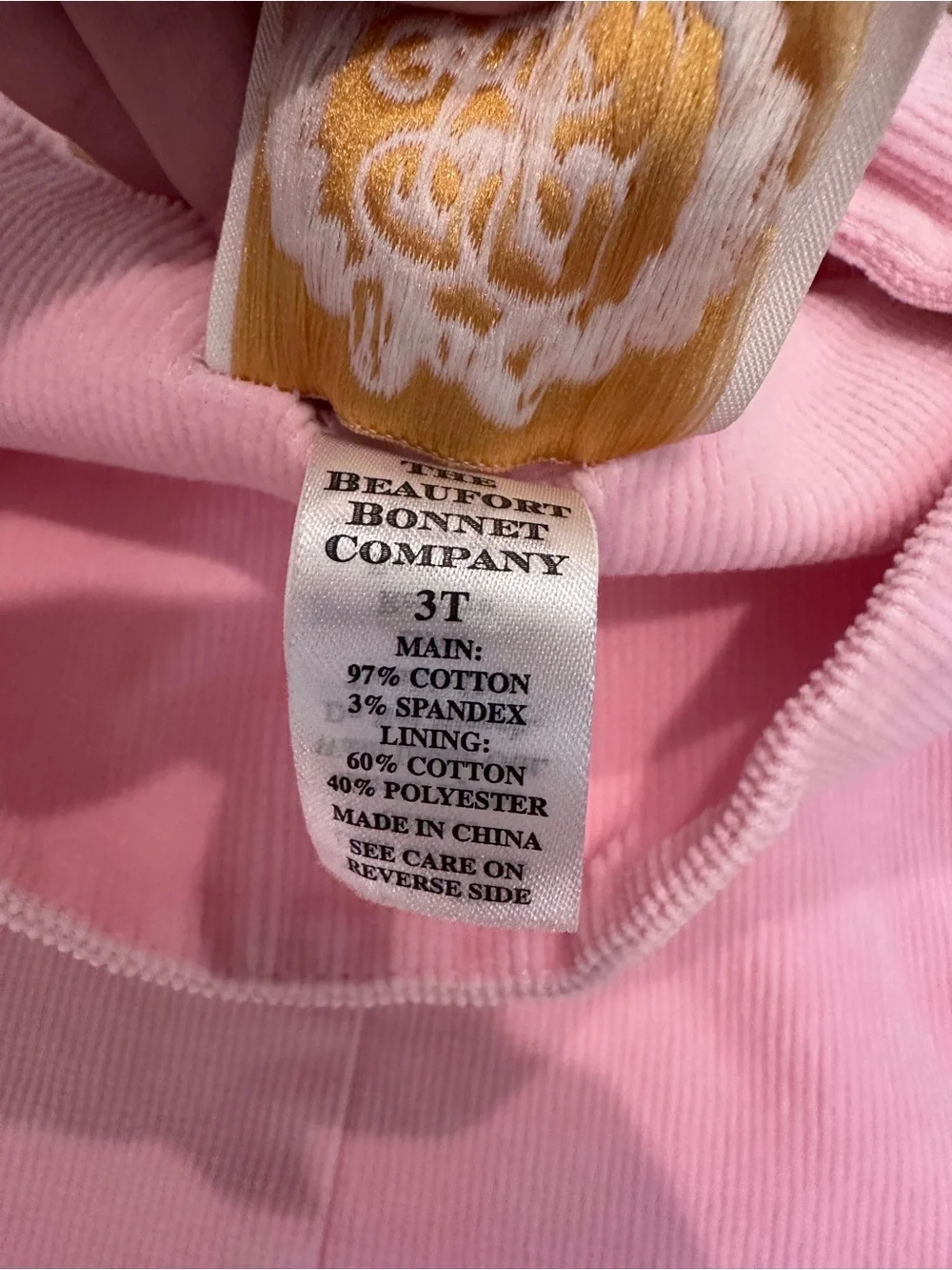 The Beaufort Bonnet Pink Corduroy Jumpsuit Romper Size 3T Girls outfit